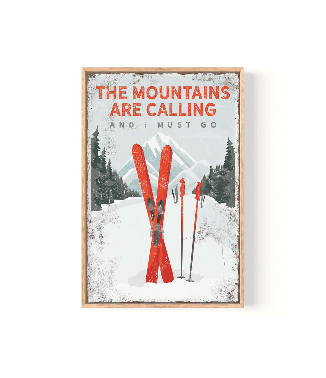 Mountains Are Calling Sign - Jade Forest Shop Vintage Red