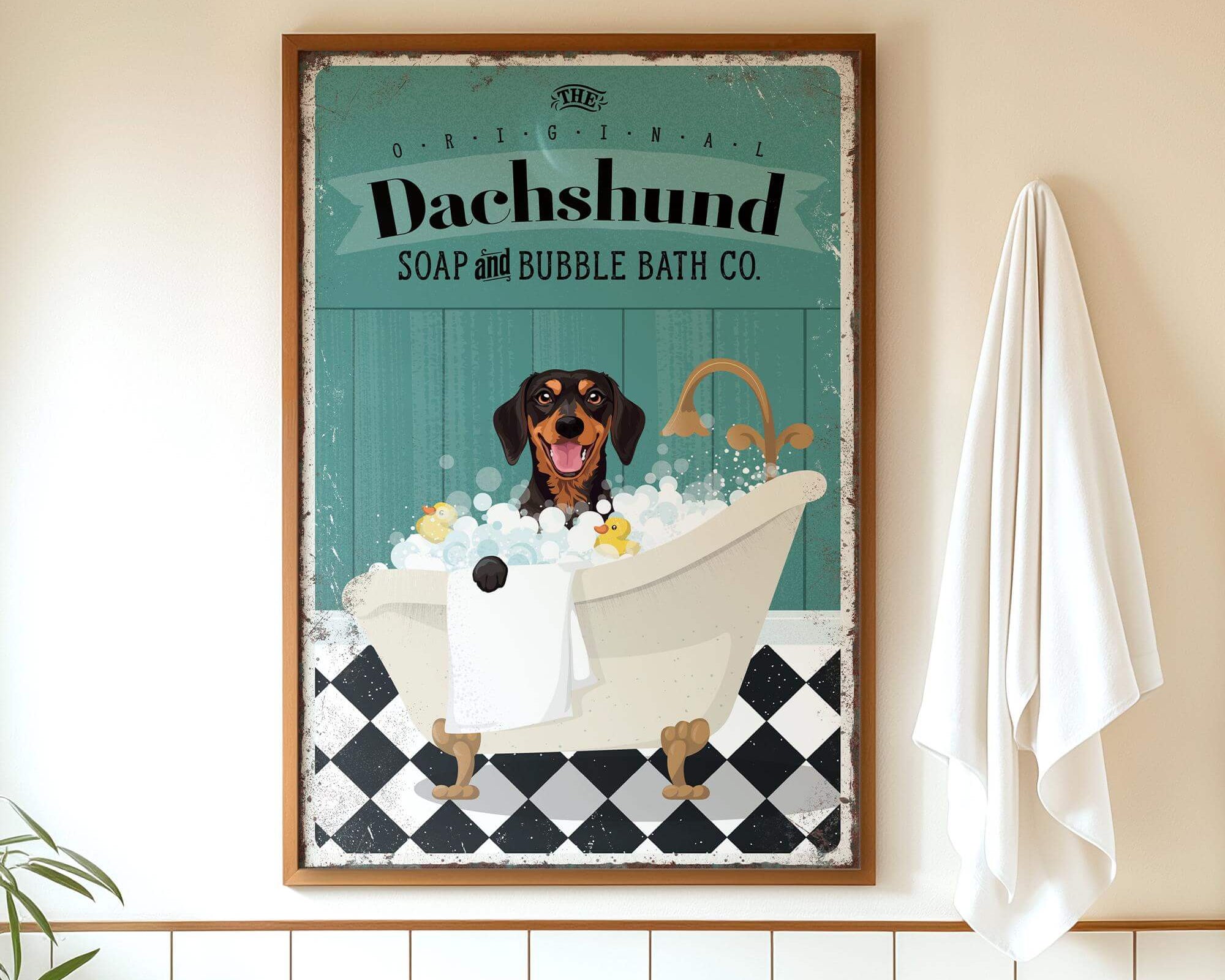 a picture of a dog taking a bath in a tub