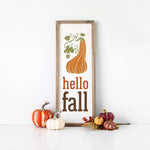 a picture of a sign that says hello fall