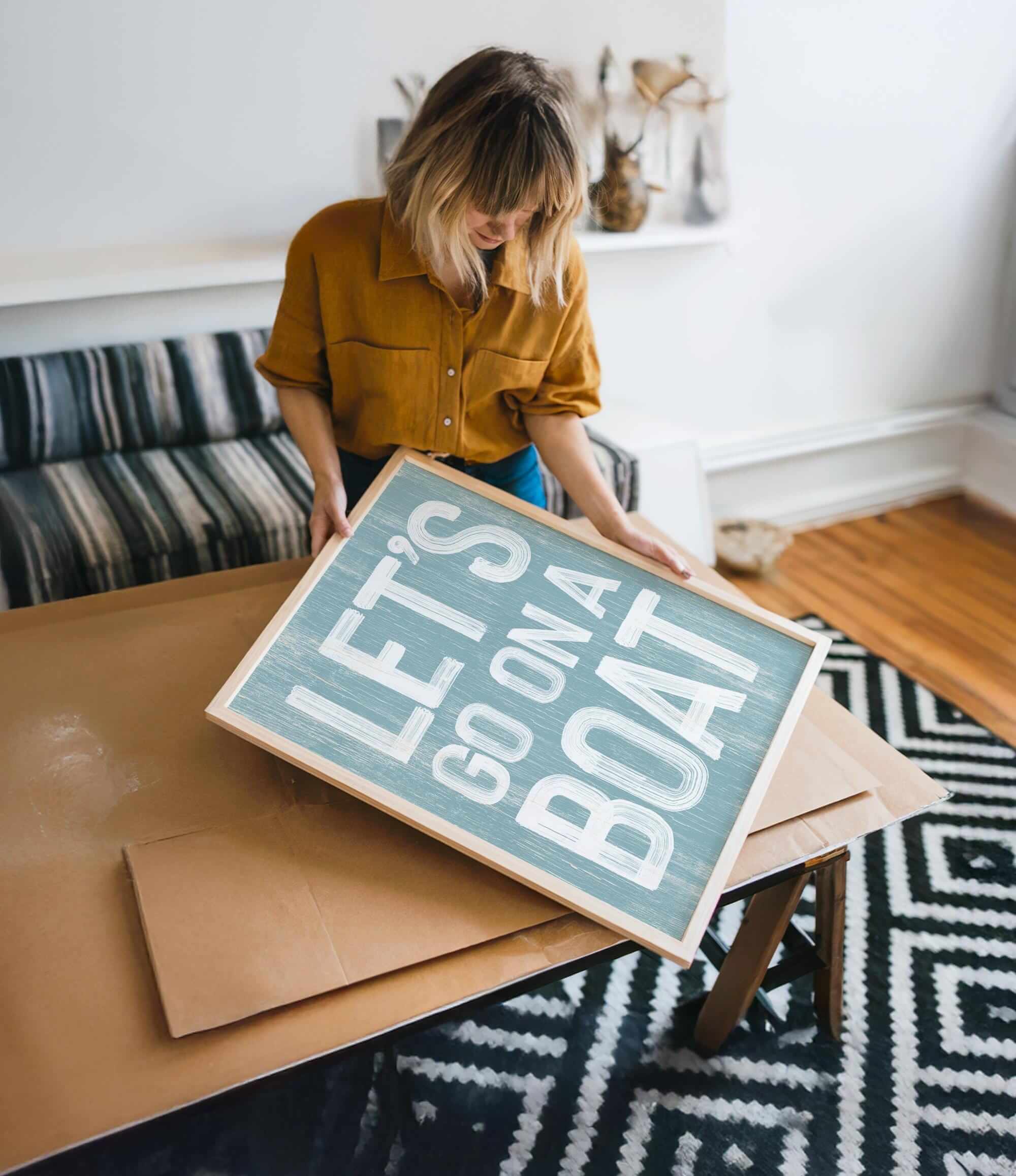 a woman holding a sign that says let&#39;s do what you want