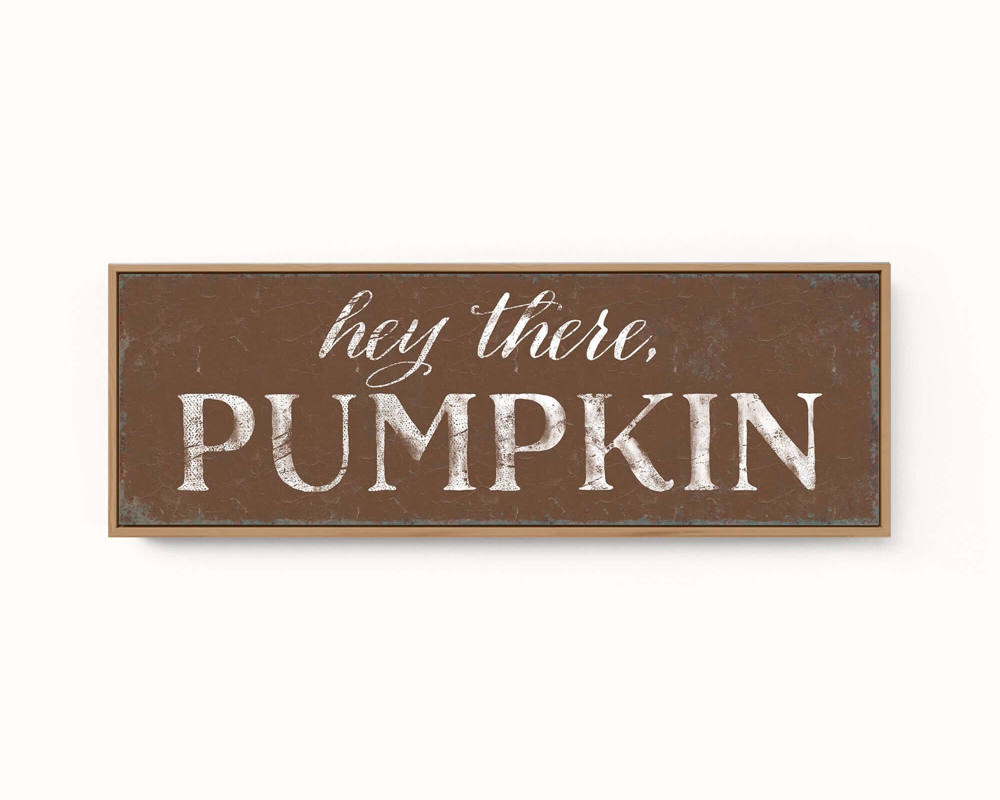 a sign that says hey there is a pumpkin