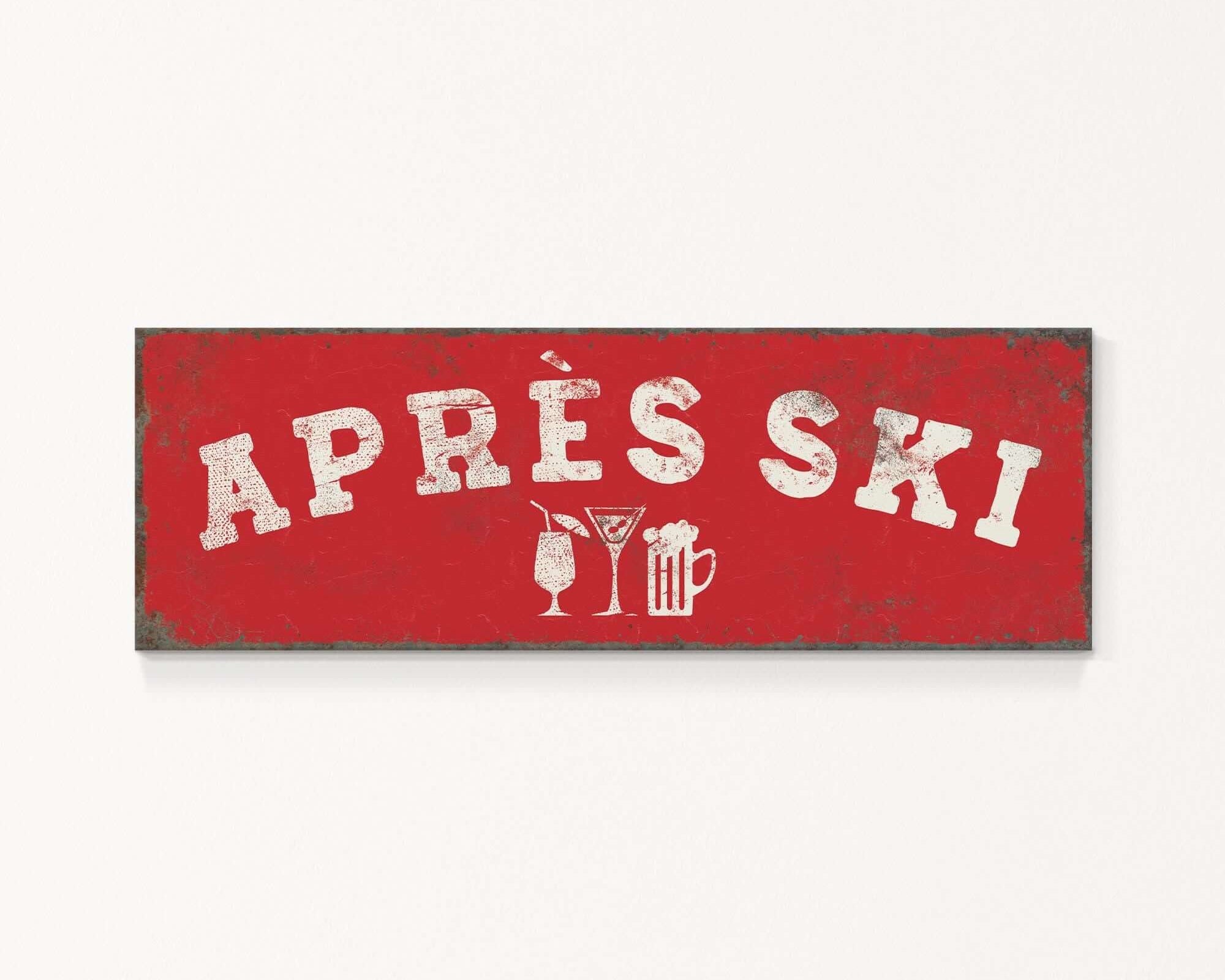A red rectangular sign with the text "APRÈS SKI" in white letters.