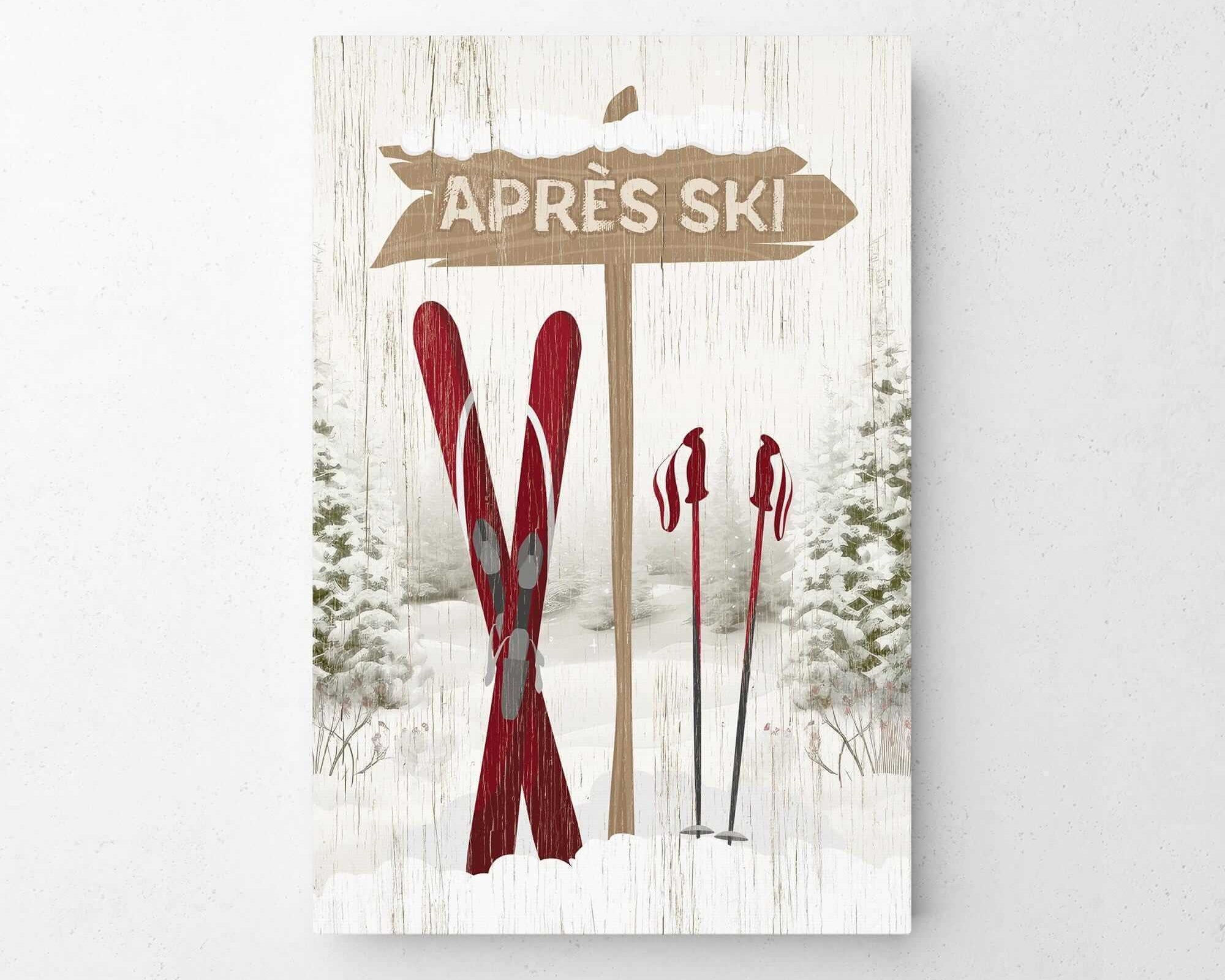 a picture of skis and a sign that says aprre's ski