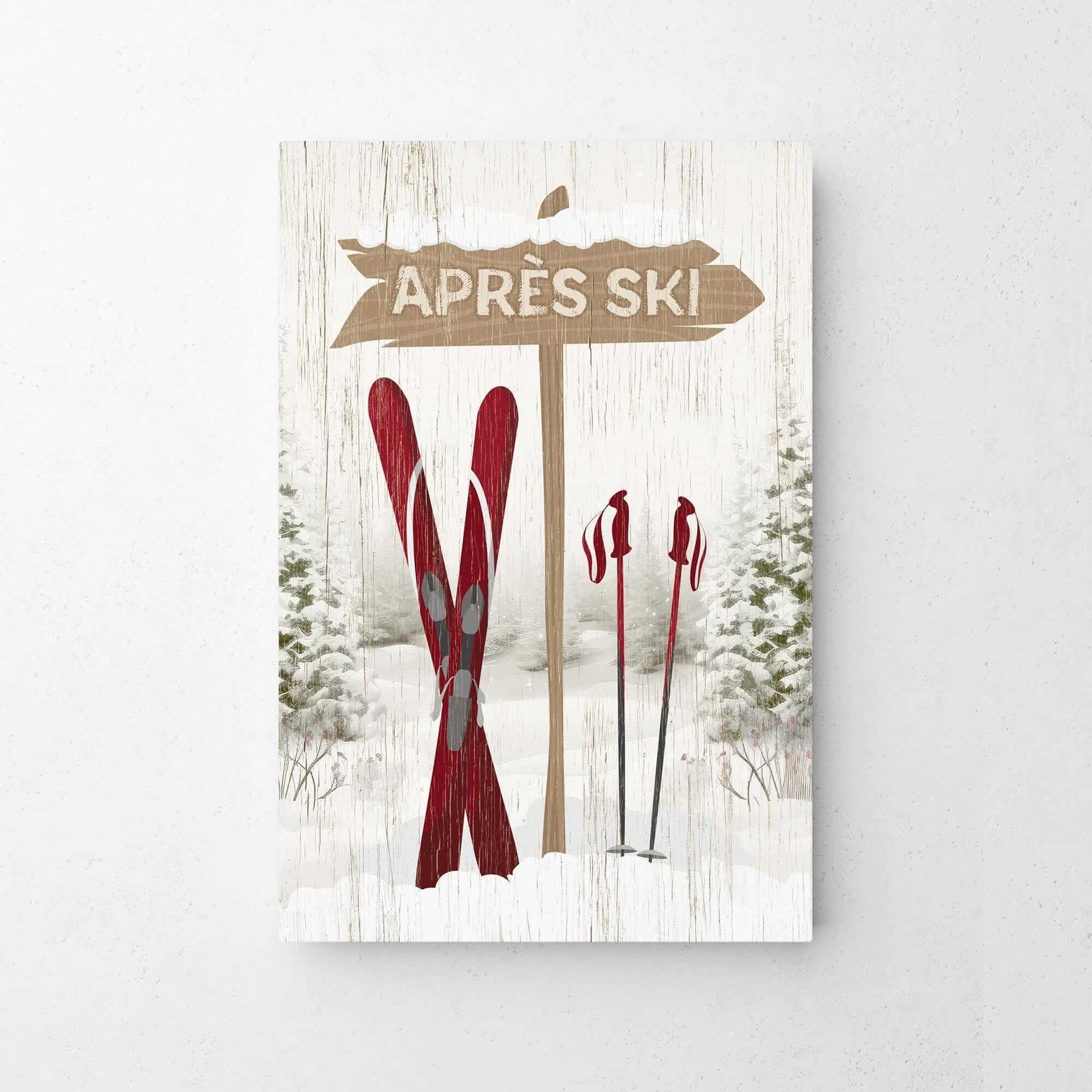 a picture of skis and a sign that says aprre's ski