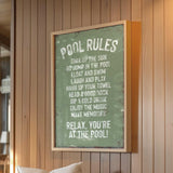 a sign hanging on the wall of a restaurant