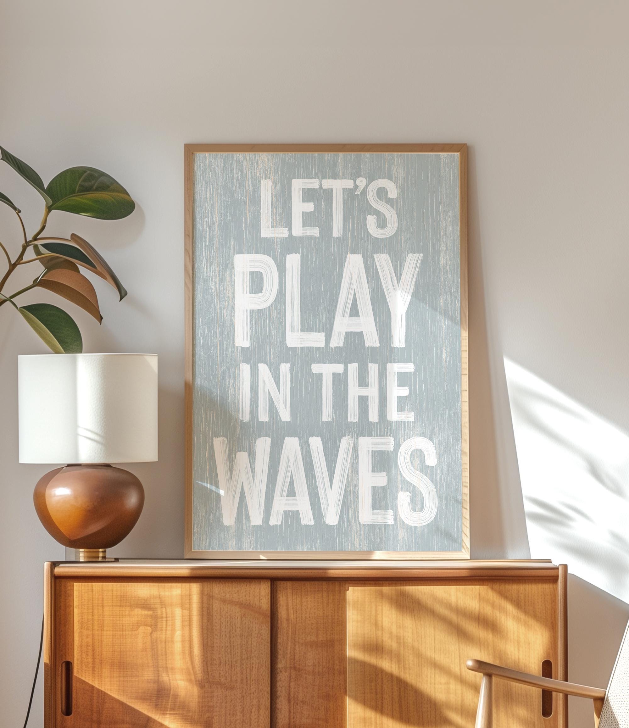 a picture of a poster on a wall next to a lamp