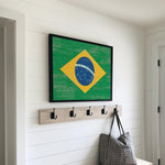 a picture of a flag hanging on a wall