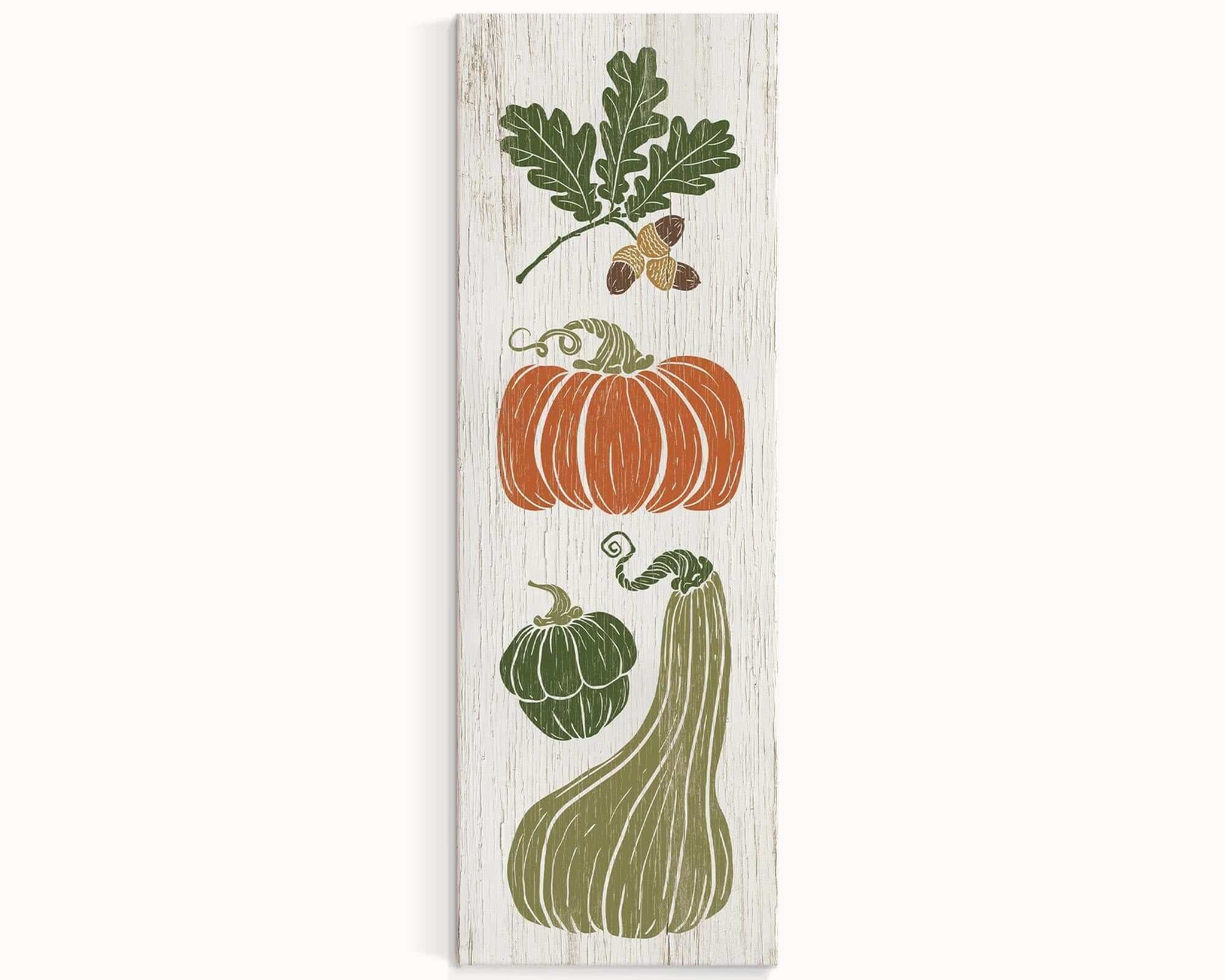 a wooden sign with vegetables painted on it