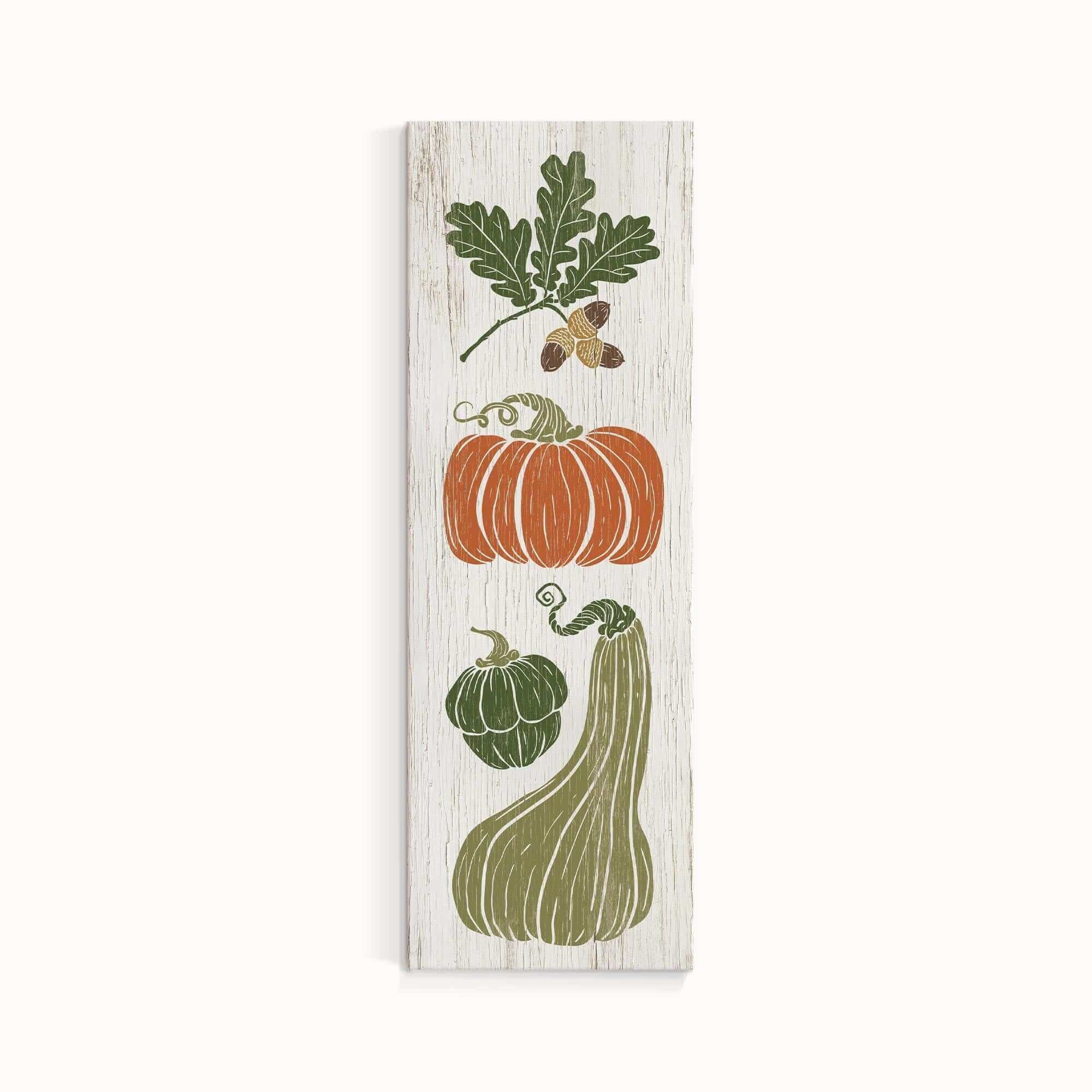 a wooden sign with vegetables painted on it