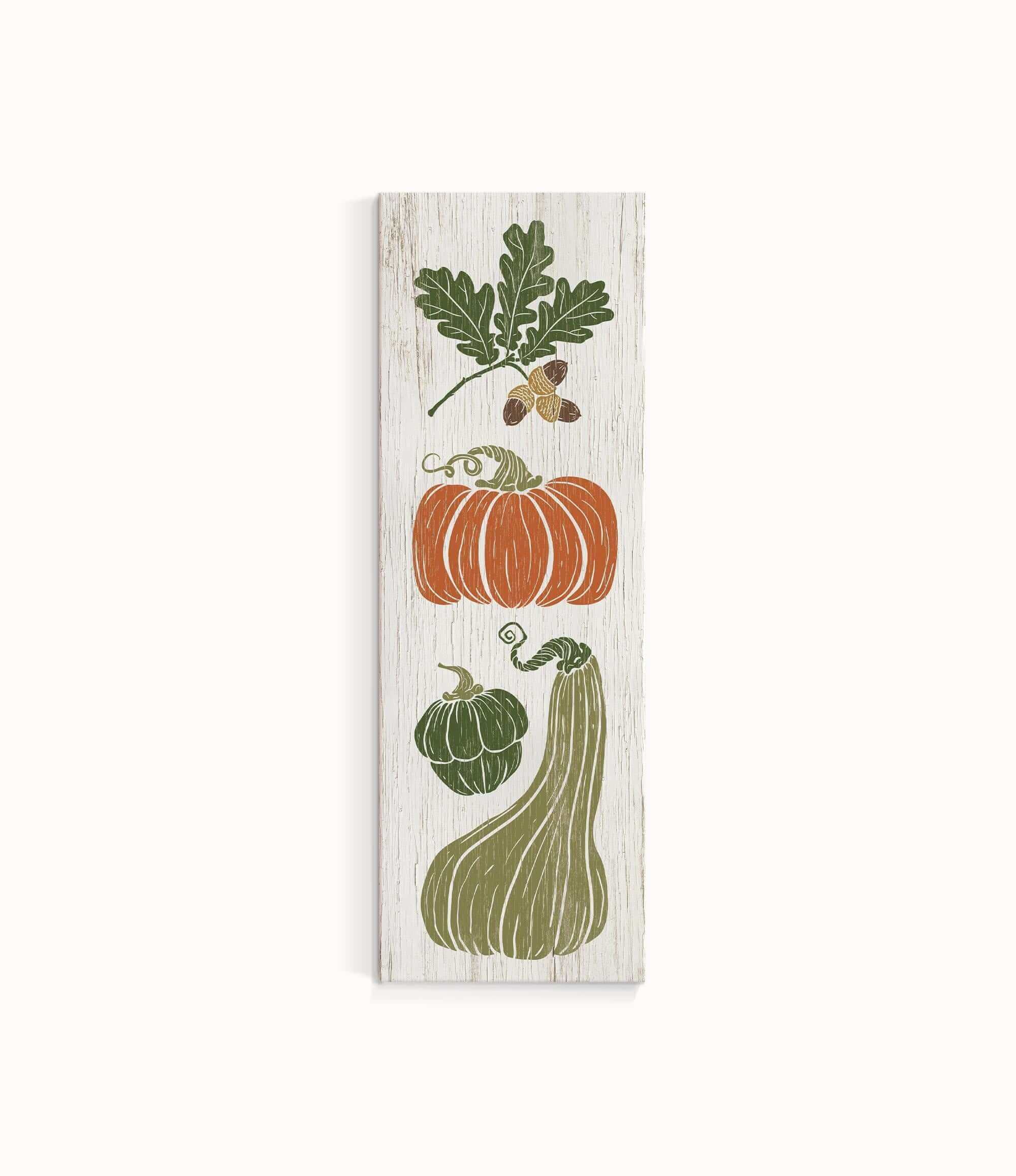 a wooden sign with vegetables painted on it