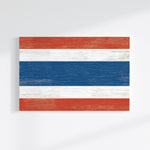 The image is a rectangular canvas featuring the flag of Thailand, which consists of three horizontal stripes in red, white, and blue.