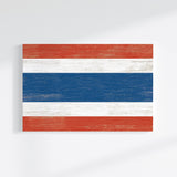 The image is a rectangular canvas featuring the flag of Thailand, which consists of three horizontal stripes in red, white, and blue.