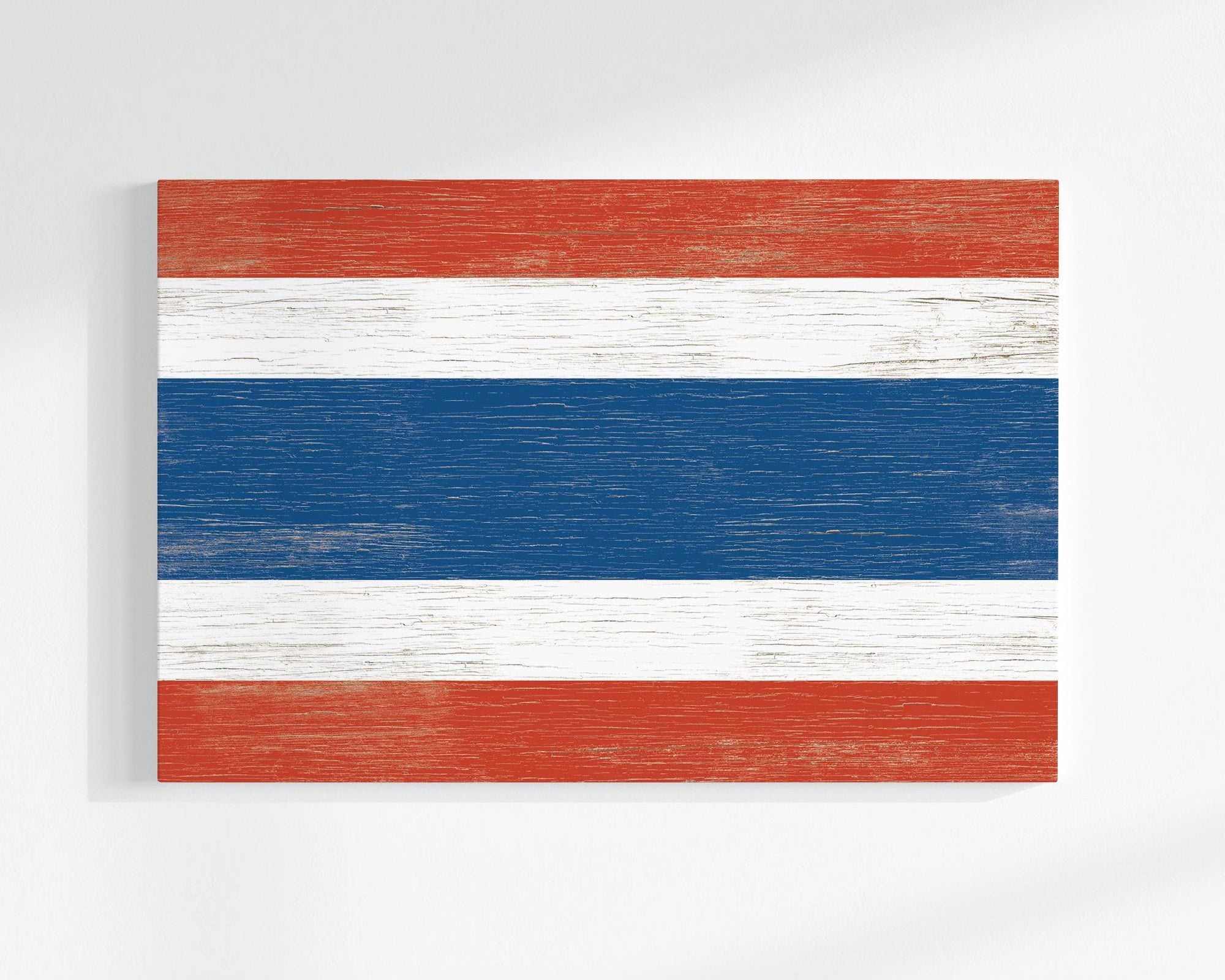 The image is a rectangular canvas featuring the flag of Thailand, which consists of three horizontal stripes in red, white, and blue.