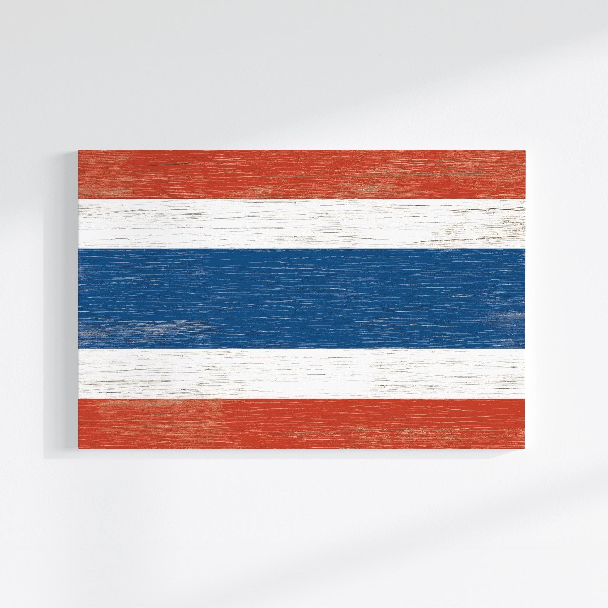 The image is a rectangular canvas featuring the flag of Thailand, which consists of three horizontal stripes in red, white, and blue.