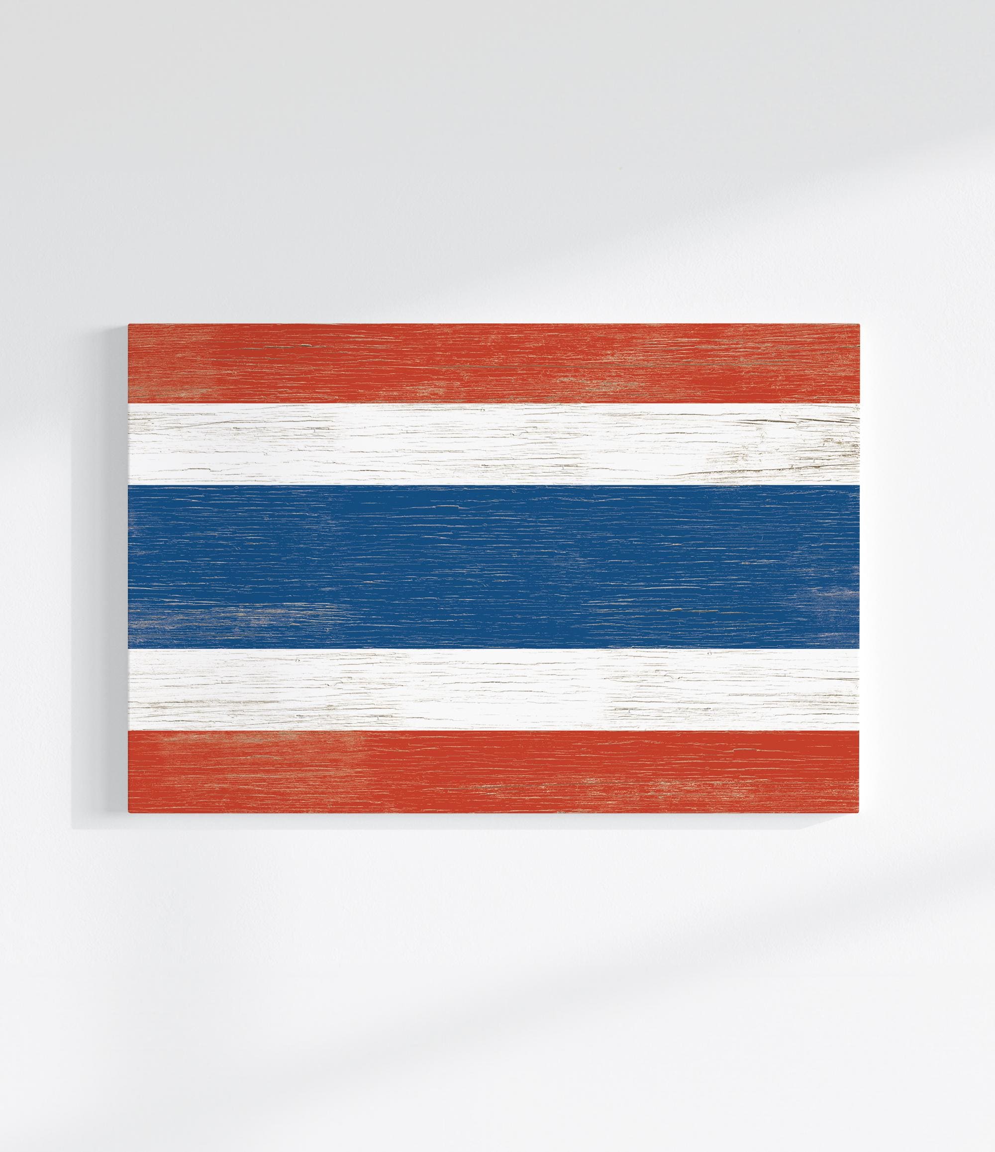 The image is a rectangular canvas featuring the flag of Thailand, which consists of three horizontal stripes in red, white, and blue.