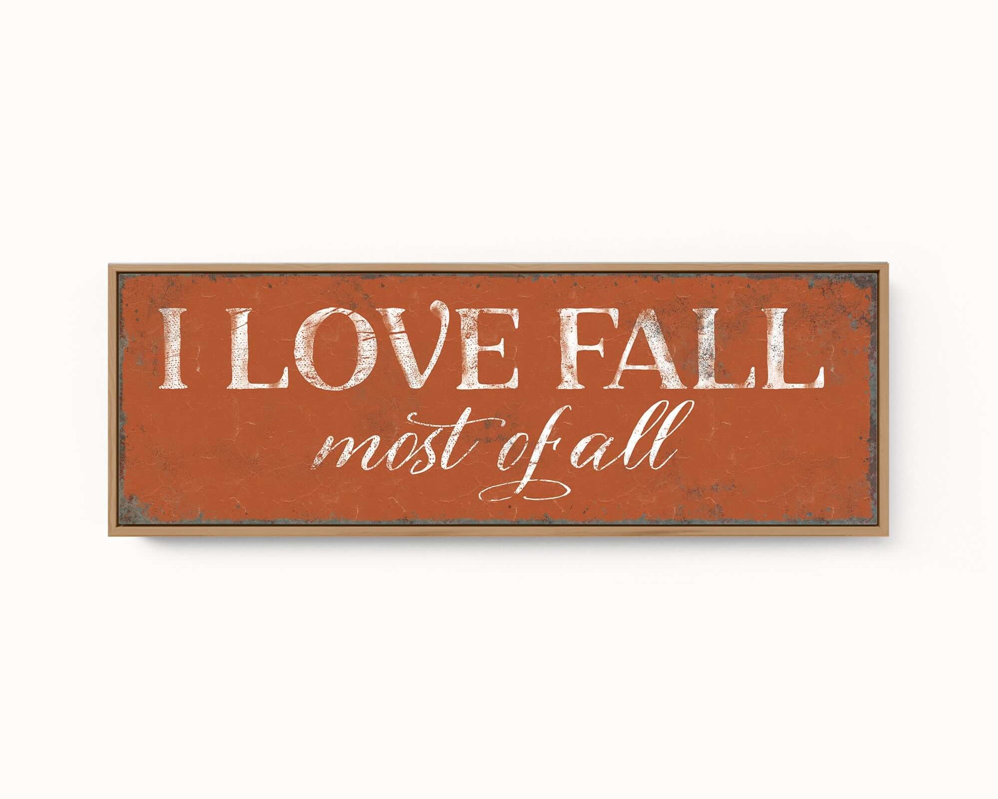 a wooden sign that says i love fall mist fall