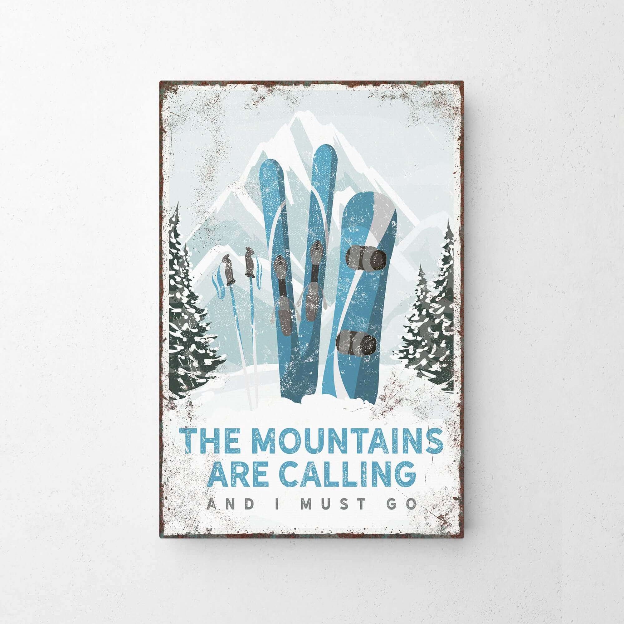 a picture of some skis on a wall