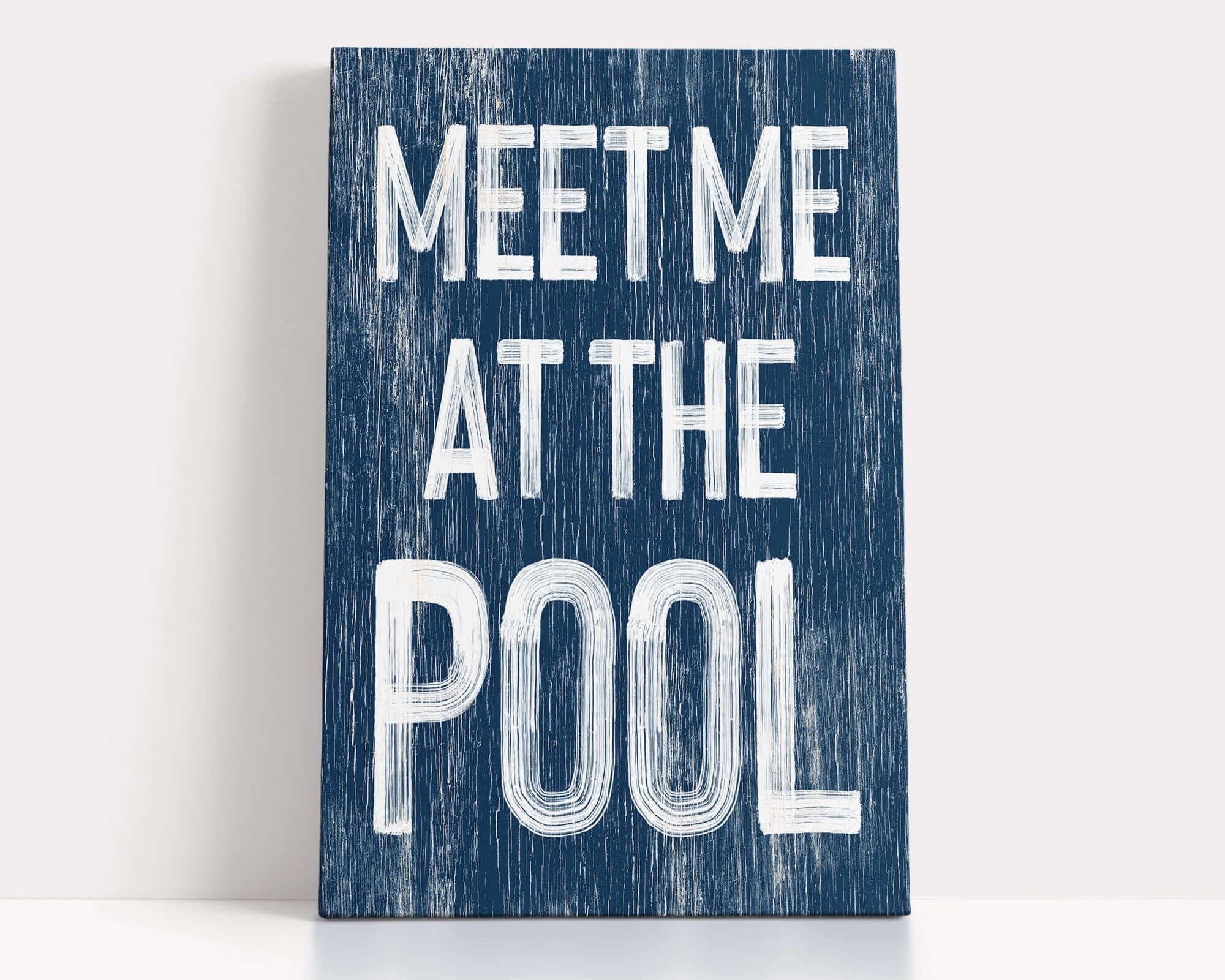 a wooden sign that says meet me at the pool