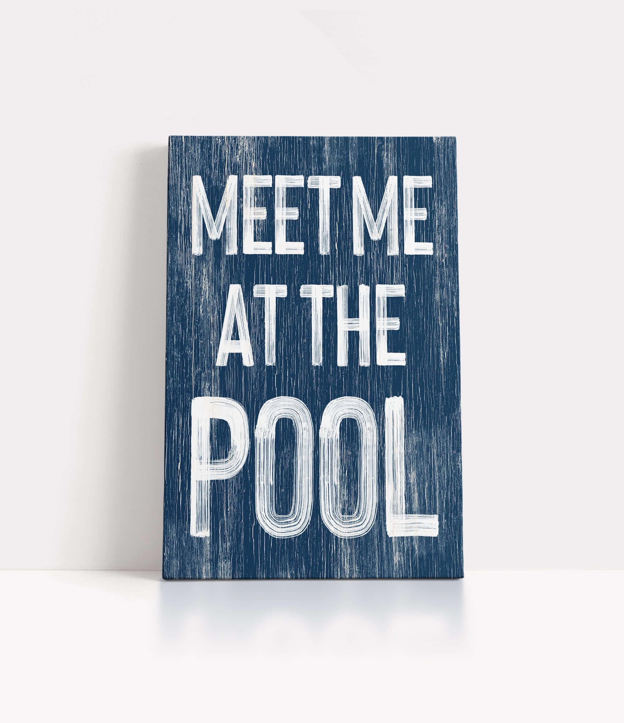 a wooden sign that says meet me at the pool