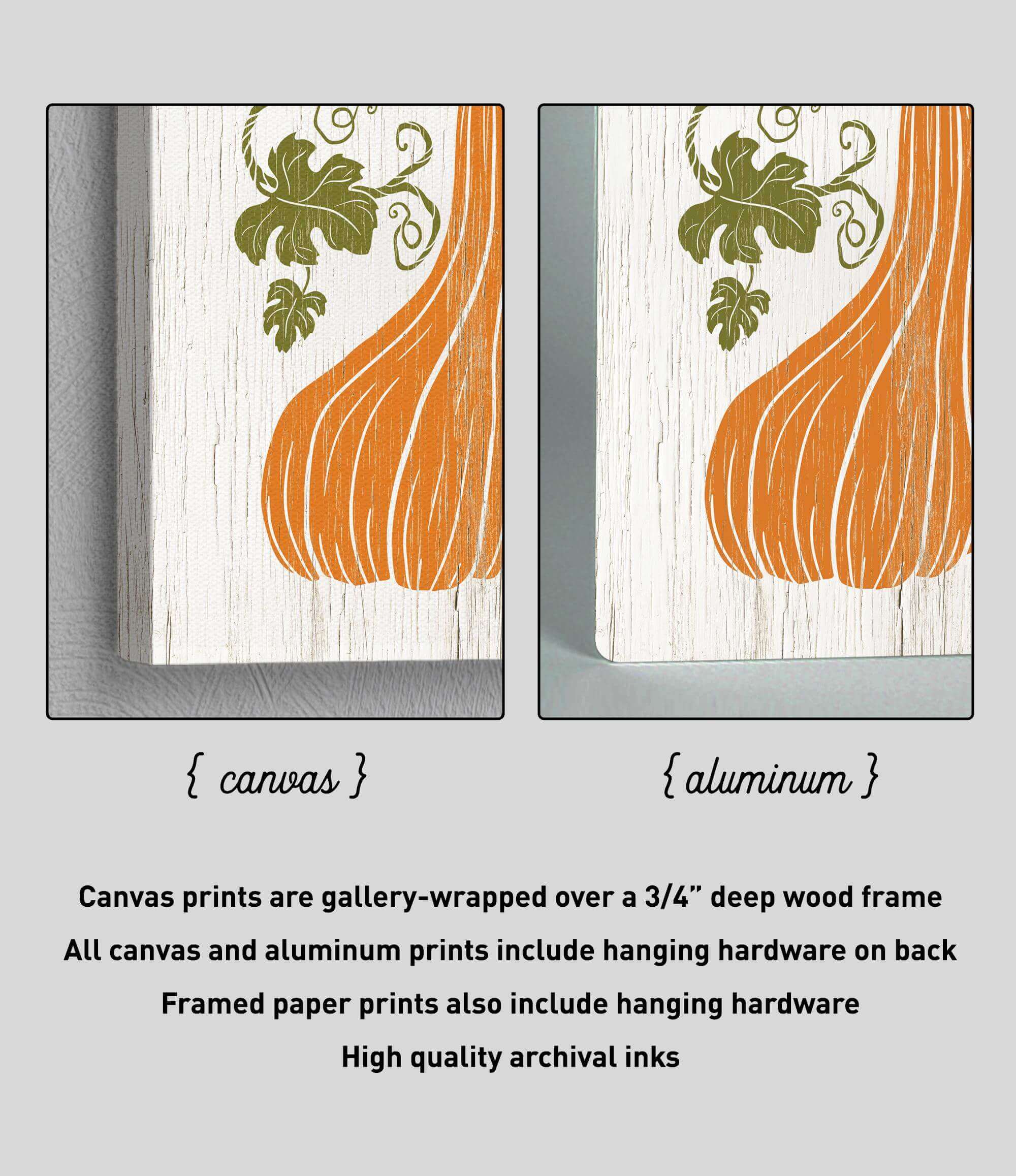 a picture of a wooden frame with a picture of a pumpkin