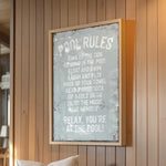 a sign on the wall of a restaurant