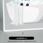The image is an illustration of a bathtub filled with bubbles, featuring a towel draped over the side.
