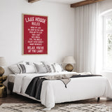 Lake House Rules Sign, Dark Red