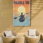 a picture of a paddle on on a wall