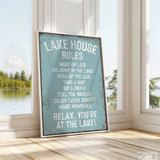 Lake House Rules Sign, Tide