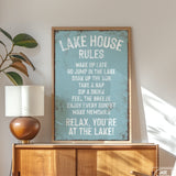 Lake House Rules Sign, Tide