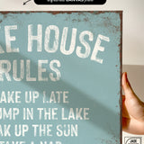 Lake House Rules Sign, Tide
