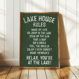 Lake House Rules Sign, Vine