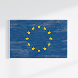 a painting of a circle of stars on a blue background