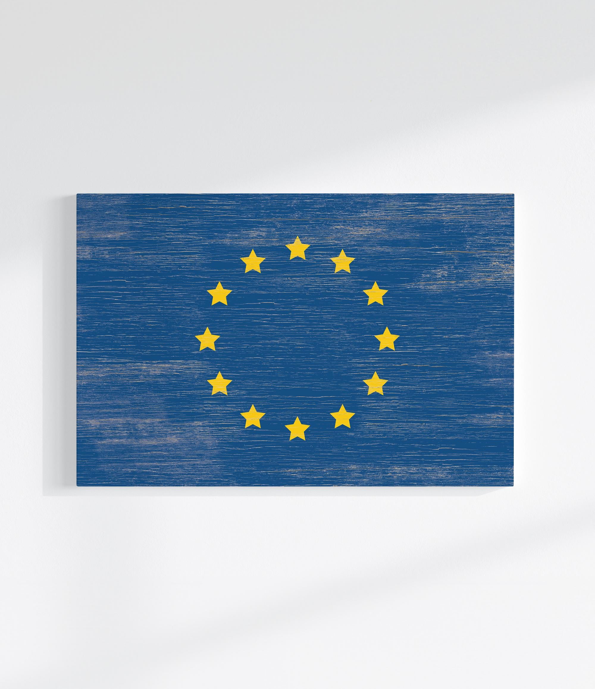 a painting of a circle of stars on a blue background