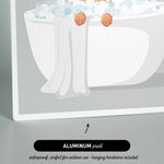 a person relaxing in a bathtub filled with bubbles, with their feet hanging out of the tub.