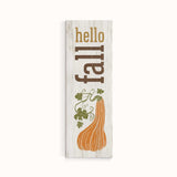 a wooden sign with a picture of a pumpkin