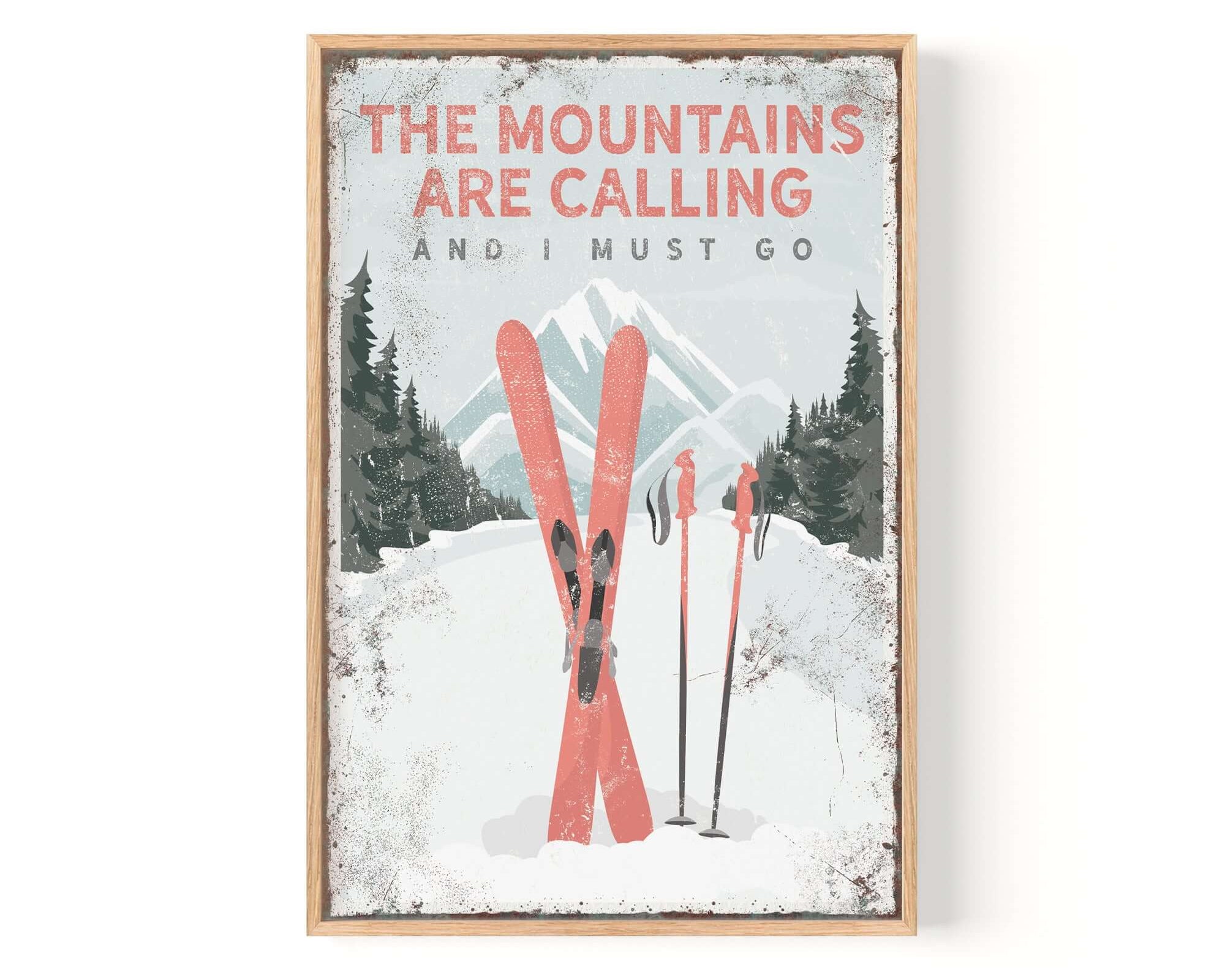 a poster of a pair of skis in the snow
