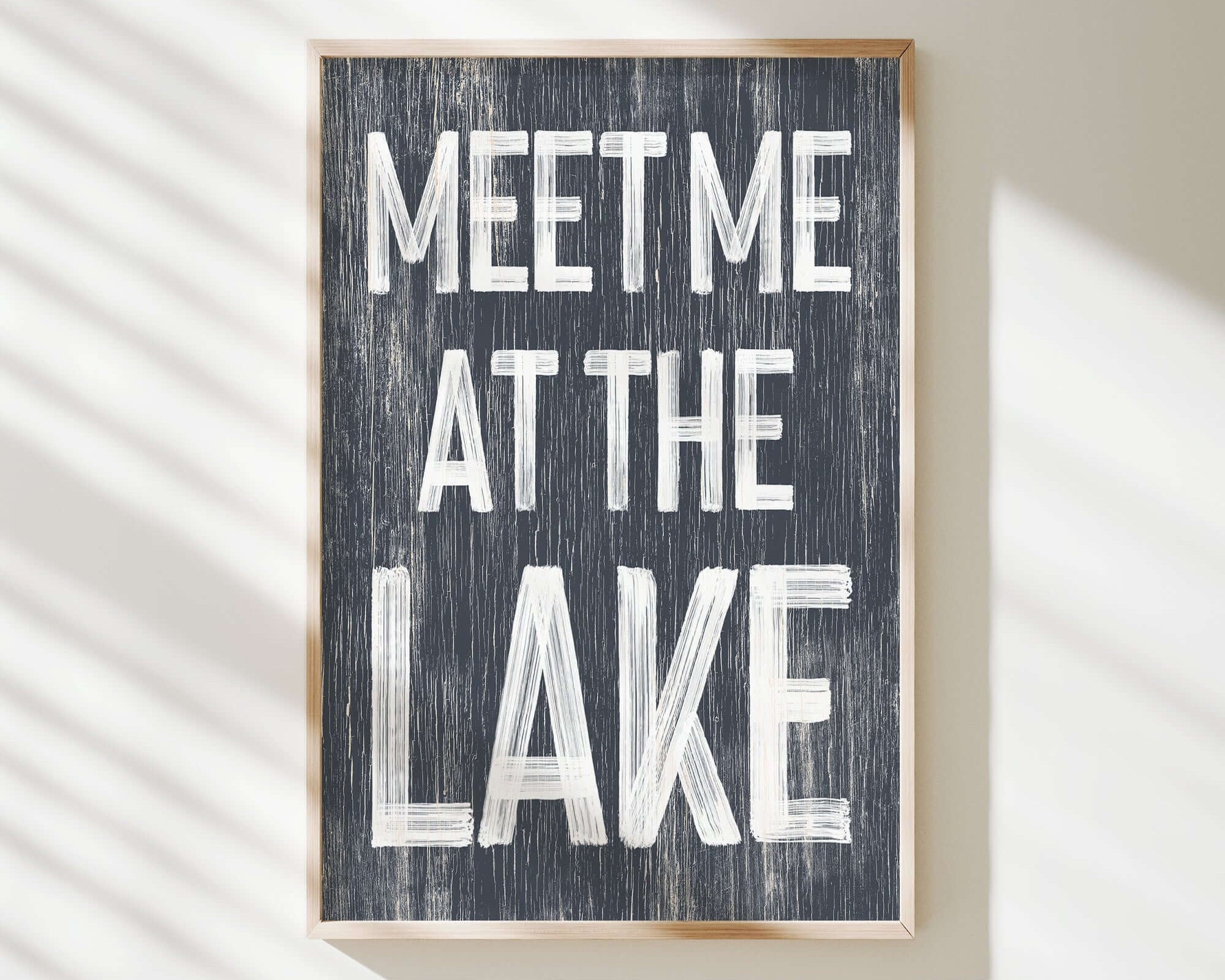 a sign that says meet me at the lake