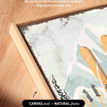 a wooden frame with a painting of skis on it