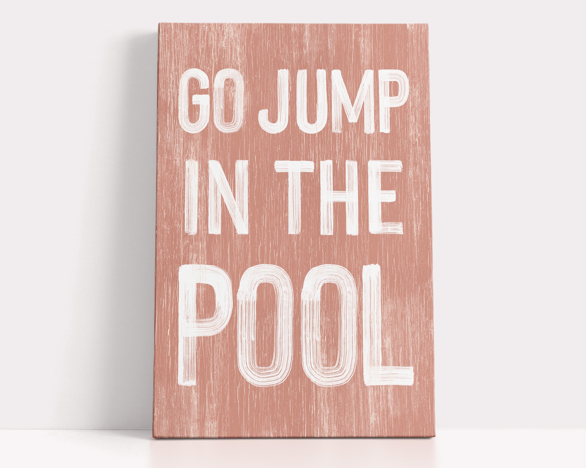 a wooden sign that says go jump in the pool