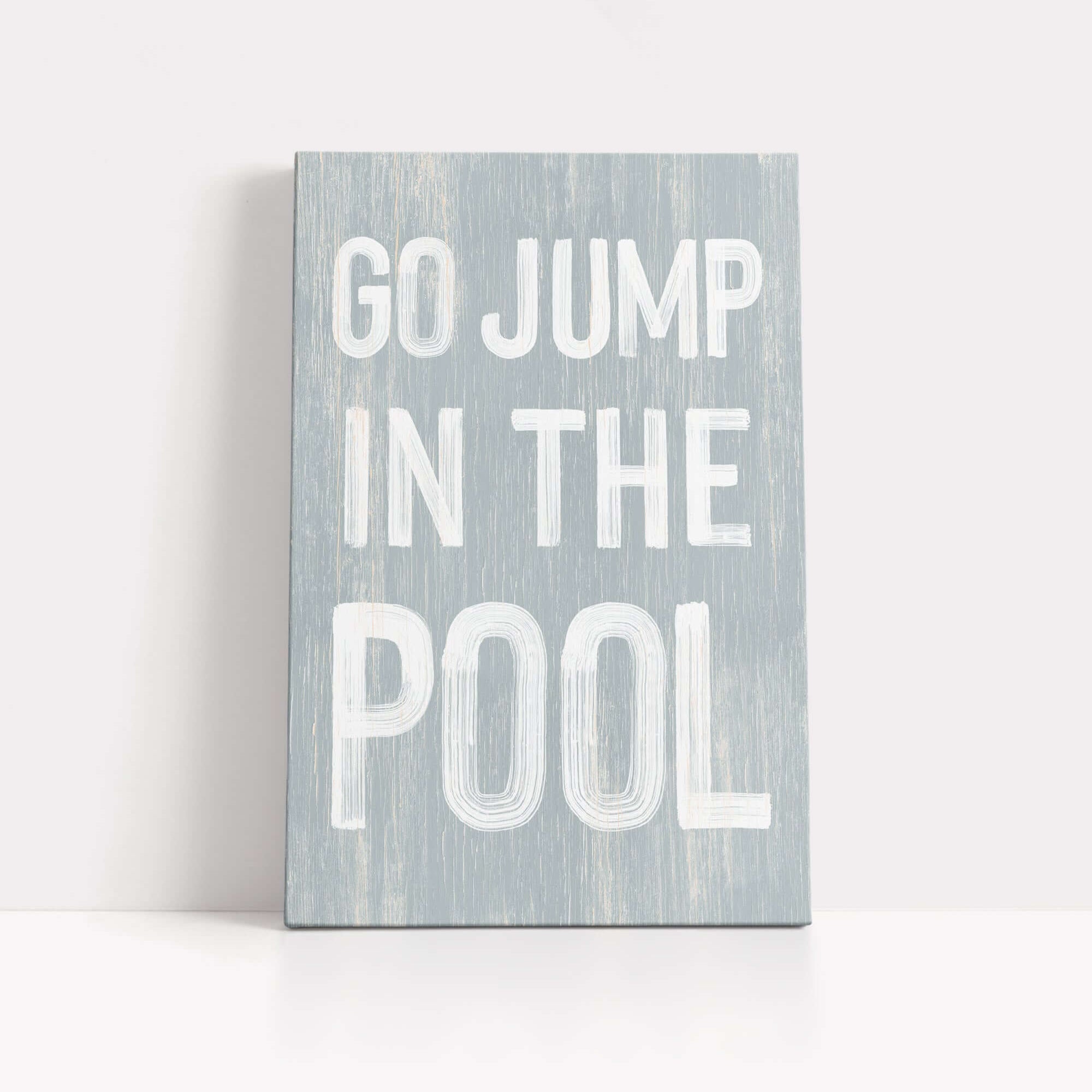 a sign that says go jump in the pool