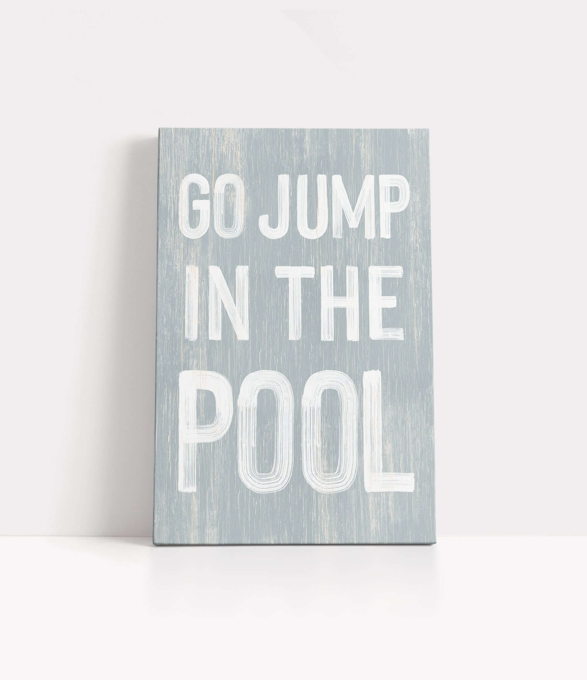 a sign that says go jump in the pool