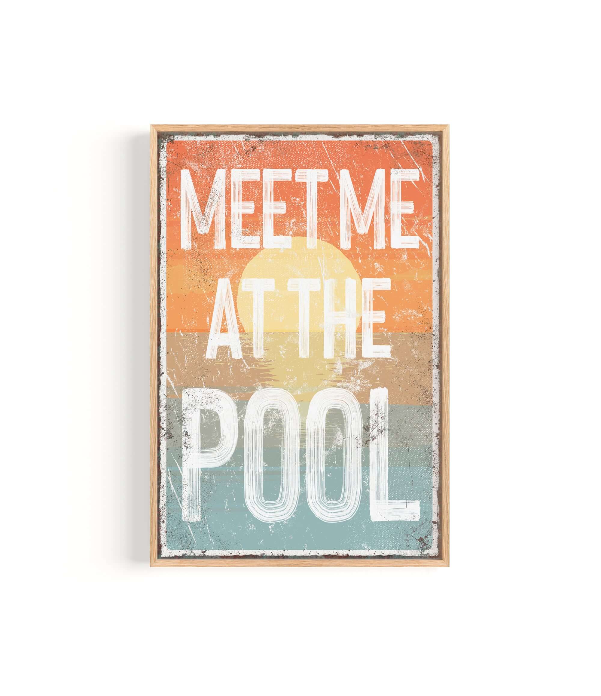 a sign that says meet me at the pool