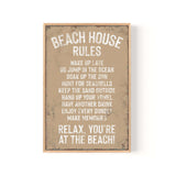 a sign that says beach house rules