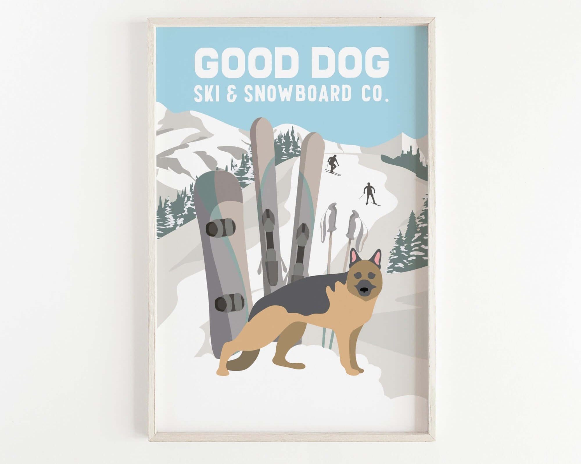 a picture of a dog standing in the snow