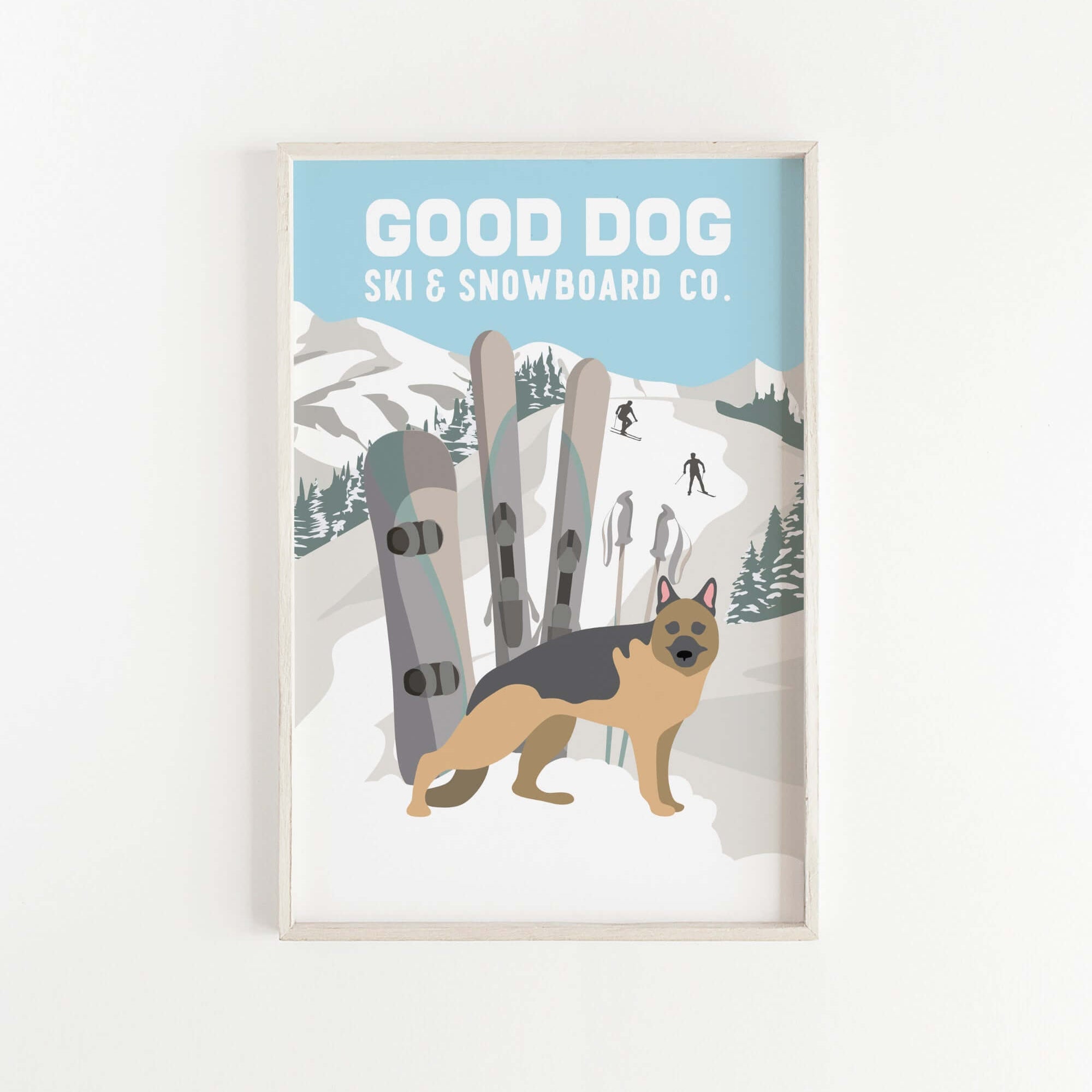 a picture of a dog standing in the snow