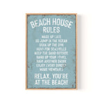 a sign that says beach house rules