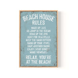 a sign that says beach house rules