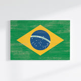 a picture of the flag of brazil painted on a white wall