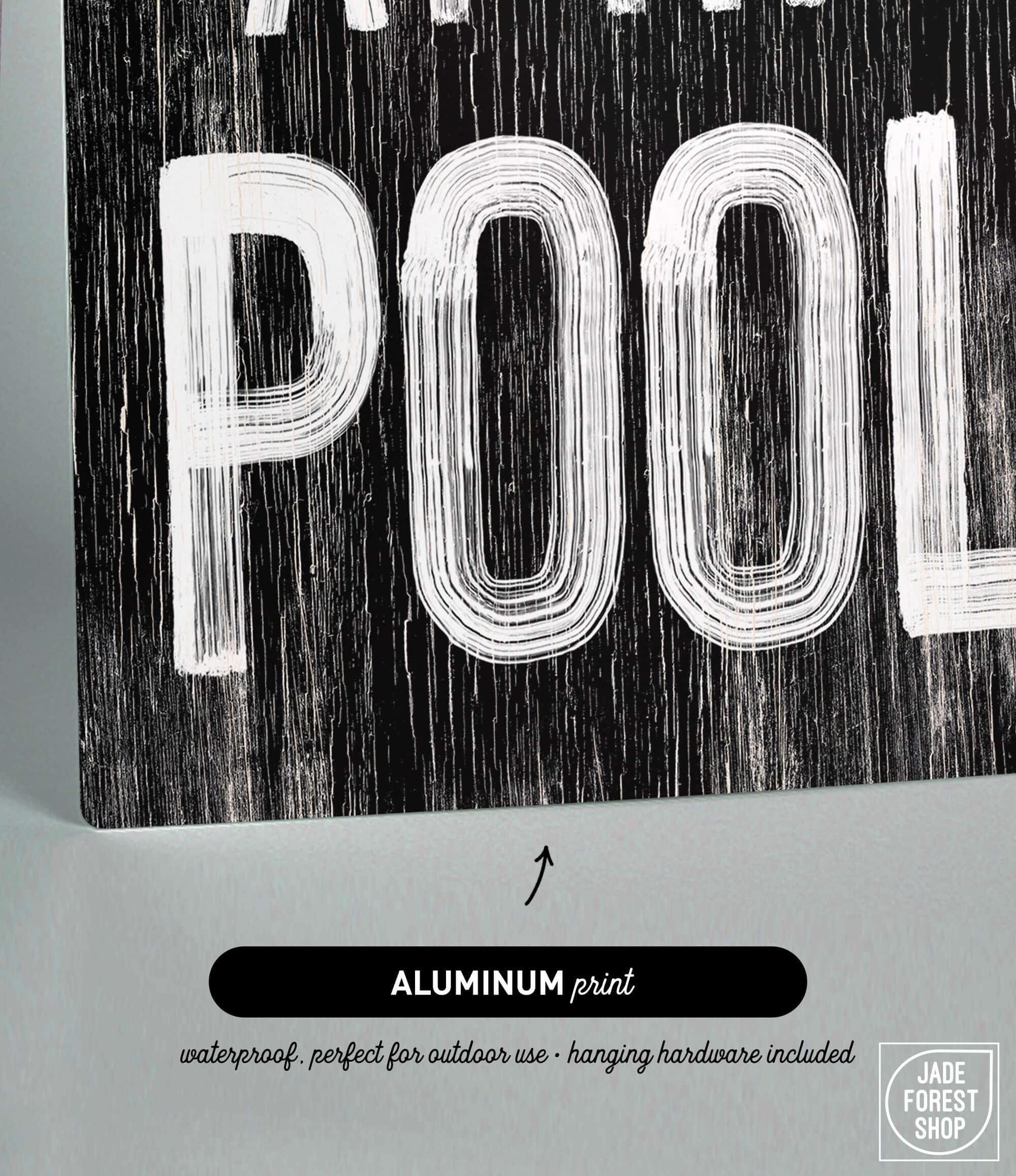 a black and white picture of a pool sign